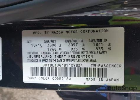 2011 Mazda Mazda3 I Sport z USA, uszkodzony, nr VIN JM1BL1UG4B1409824